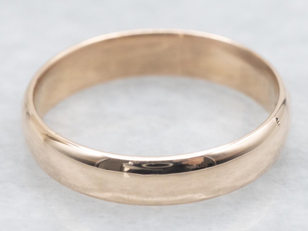 14K Yellow Gold Wedding Band, Vintage Stacking Ring - Etsy