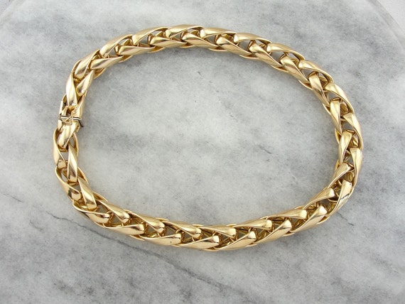 Vintage Yellow Gold Chunky Chain Necklace, Gold W… - image 3