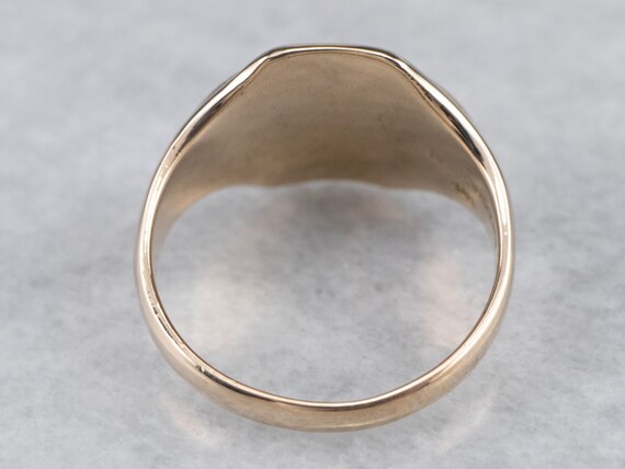 Gold Minimalist Signet Ring, Vintage Style Signet… - image 4