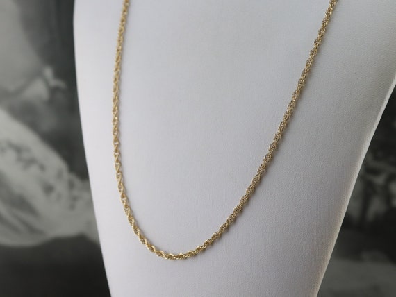 Long Gold Rope Twist Chain, Yellow Gold Chain, Pe… - image 9