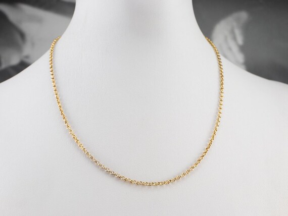 Yellow Gold Rolo Chain, 14K Yellow Gold Chain, 15… - image 3