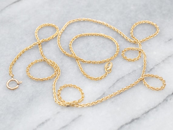 Vintage Gold Wheat Chain Necklace, Statement Chai… - image 2