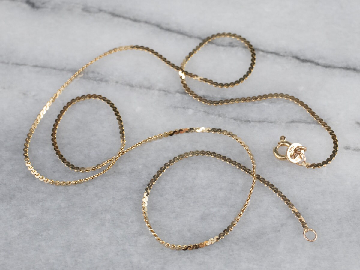 14K Gold Serpentine Chain Layering 