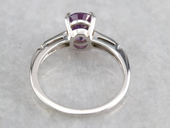 Purple Sapphire Solitaire Ring, Sapphire Engageme… - image 5