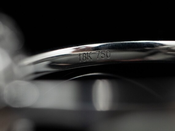 18K White Gold Black Opal and Diamond Halo Ring, … - image 2