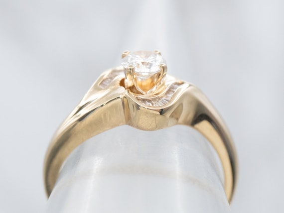 Vintage Diamond Bypass Ring, Round Brilliant Diam… - image 4