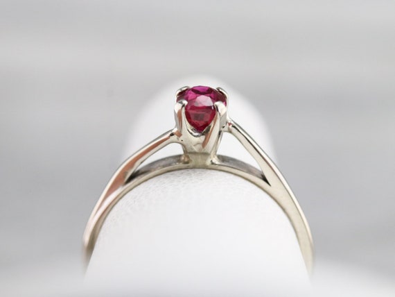 Ruby Engagement Ring, Minimalist Bypass, 14K Whit… - image 7