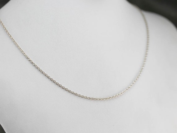 High 18 Karat White Gold Oval Link Chain, Gold Li… - image 7