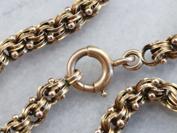 Victorian Gold Link Chain Necklace, Ornate Victor… - image 4