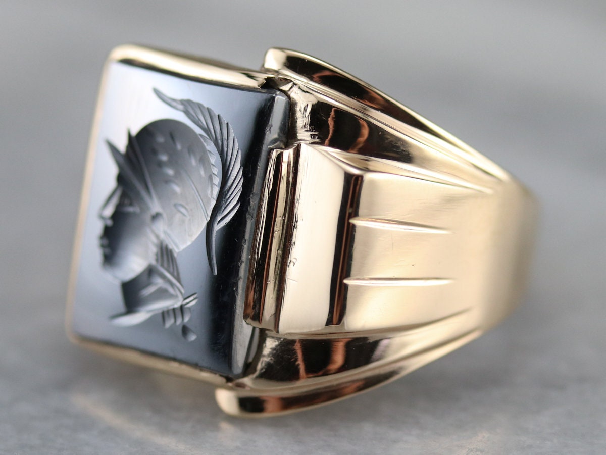 Hematite intaglio ring discount