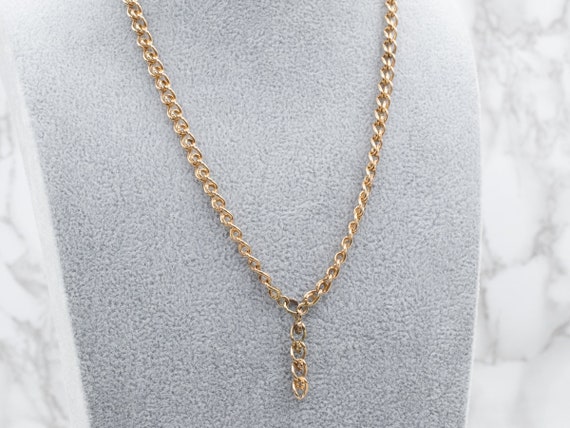 Antique Gold Watch Chain, Thick Gold Chain, 18 In… - image 10