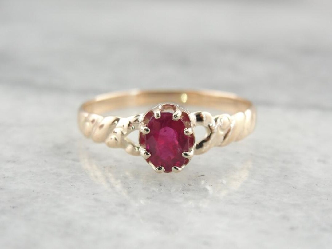 Antique Ruby and Gold Ladies Ring for Everyday UT0HK8-N - Etsy