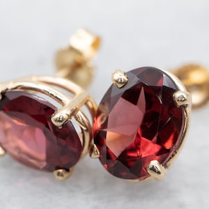 Oval Garnet Stud Earrings, Gold Stud Earrings, Garnet Studs, Gemstone Studs, Garnet Jewelry, January Birthstone, Gift for Her A20123
