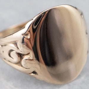 Victorian Rose Gold Signet Ring, Ornate Signet Ring, Unisex Signet Ring, Victorian Era Jewelry, Antique Signet Ring, Personalized Ring A2996