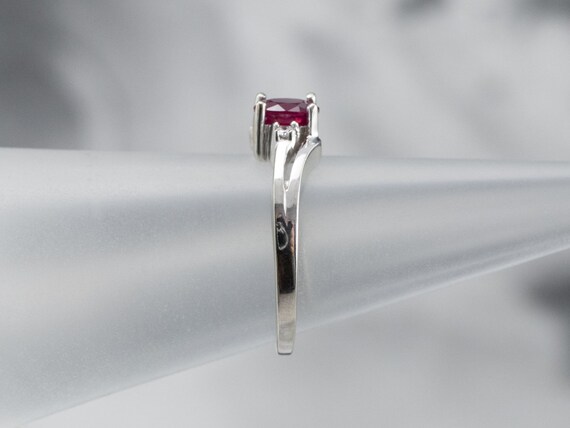 Pretty Ruby and Diamond Bypass Ring, Ruby Anniver… - image 9