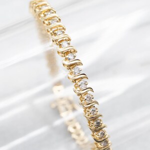 Gold Diamond Tennis Bracelet, Diamond Bracelet, Diamond Tennis Bracelet, Tennis Bracelet, Gold Diamond Bracelet, Statement Bracelet A50105