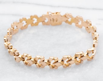 Pulsera de eslabones tejidos en oro rosa de 18 quilates, 19 cm (7,5 pulgadas)