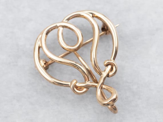 10K Yellow Gold Charm Holder Brooch Pendant