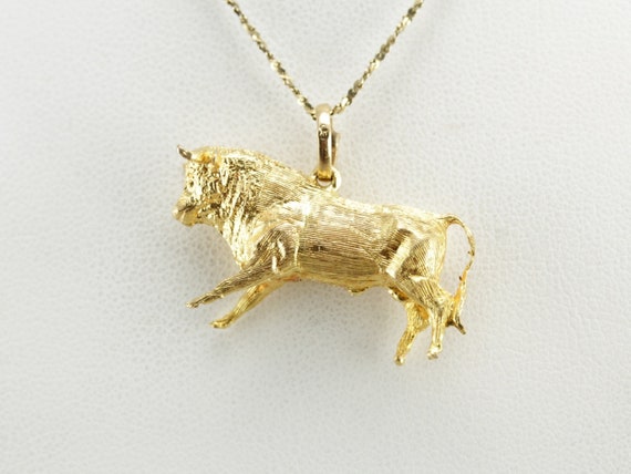 Detailed Bull Gold Charm, Bull Pendant, Spanish C… - image 6