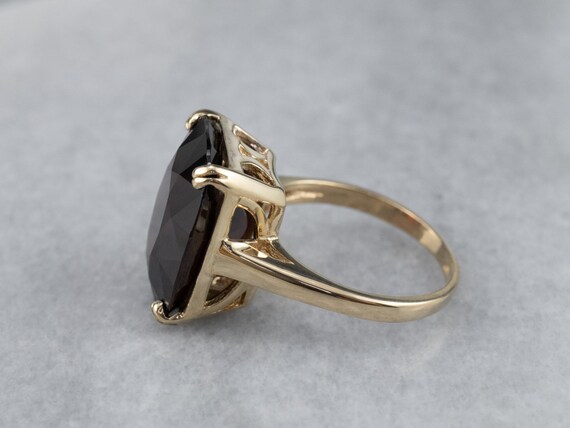 Vintage Garnet Cocktail Ring, 14K Gold Garnet Rin… - image 4