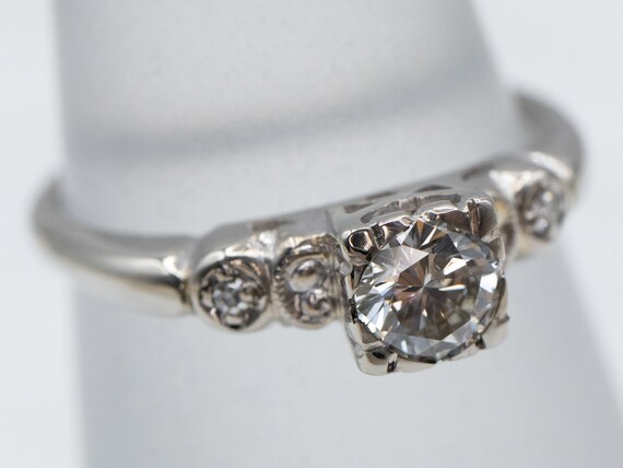 Retro Diamond Engagement Ring, Vintage Diamond Ri… - image 3
