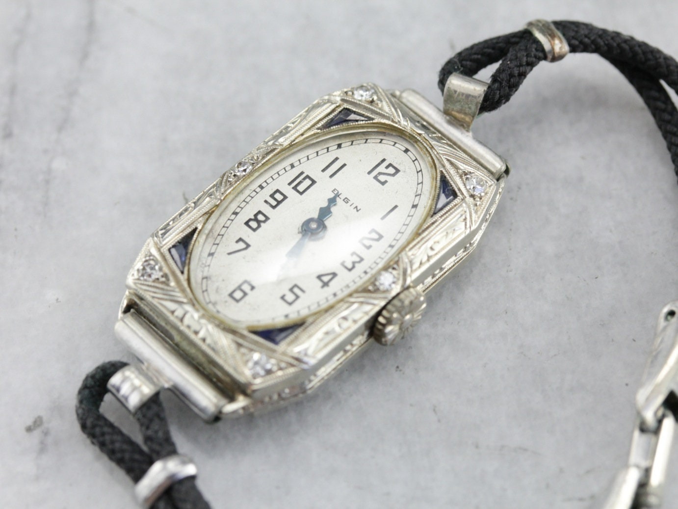Reloj pulsera Art Déco Elgin reloj de diamantes vintage - Etsy España