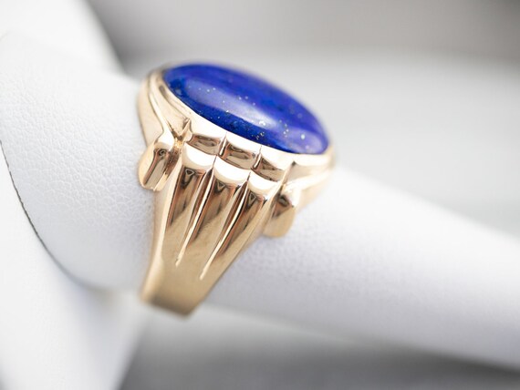 Vintage Lapis Statement Ring, Lapis Lazuli Ring, … - image 9