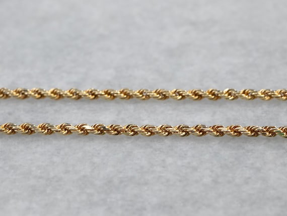 14K Gold Rope Chain, Twisted Rope Chain, Gold Nec… - image 1