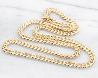 14K Yellow Gold Curb Chain Necklace, 18 Inch