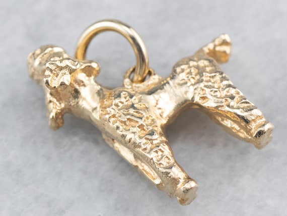 14K Gold Poodle Charm, Dog Charm, Poodle Pendant,… - image 4