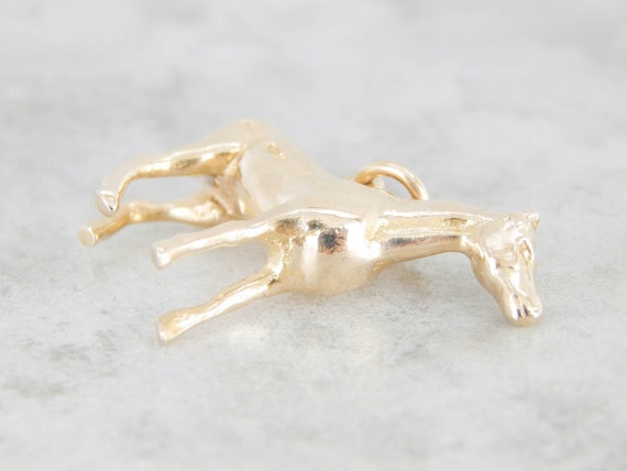 Handsome Horse, Solid Yellow Gold Pendant or Char… - image 4