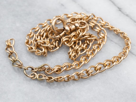 Antique Gold Watch Chain, Thick Gold Chain, 18 In… - image 1