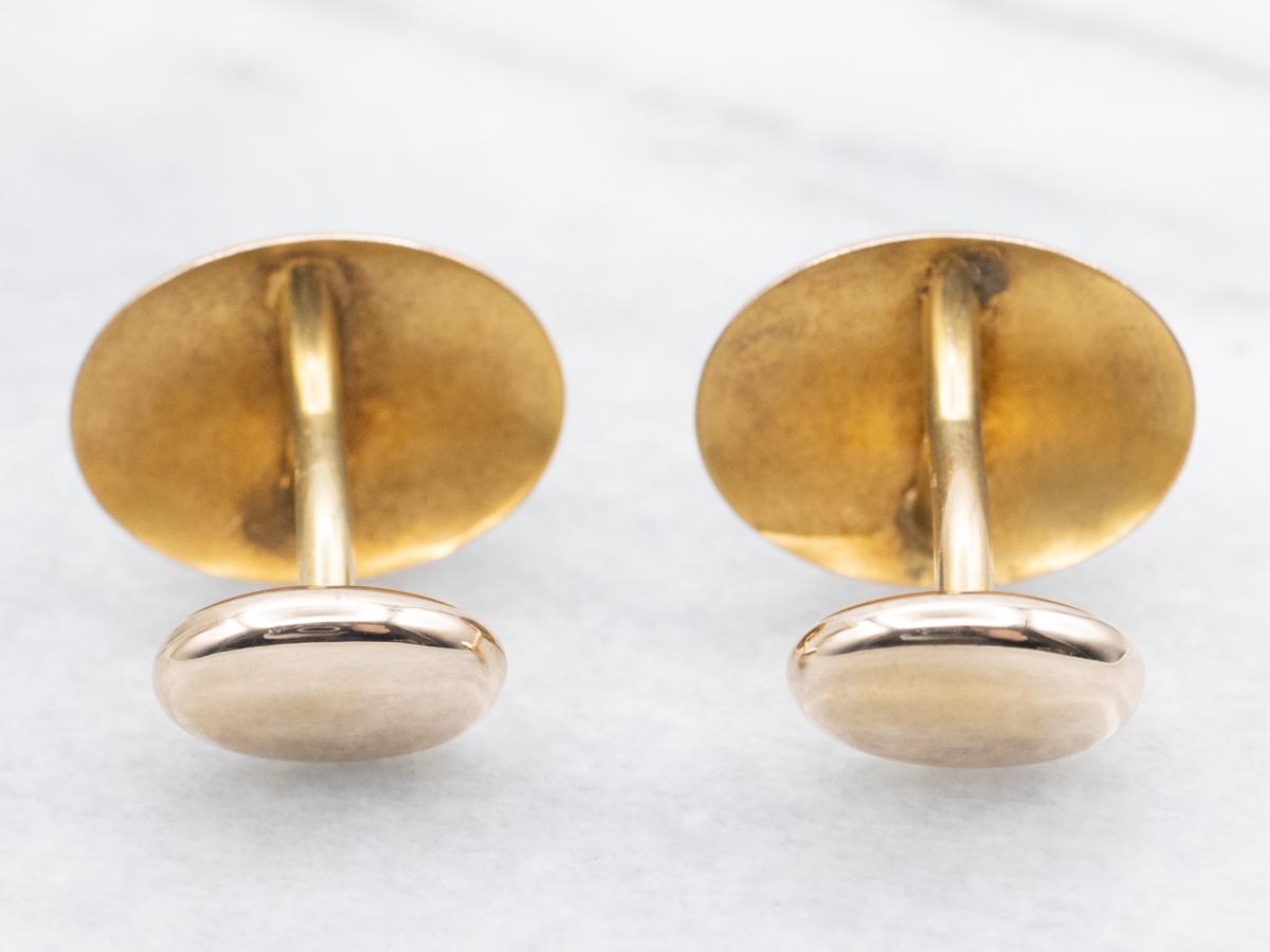 Boutons De Manchette Victoriens Anciens - Or 14K Et 10K, Diamants, Taille Rose - Occasion