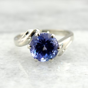 Swirling Tanzanite Ring in White Gold for Engagement or Every - Etsy