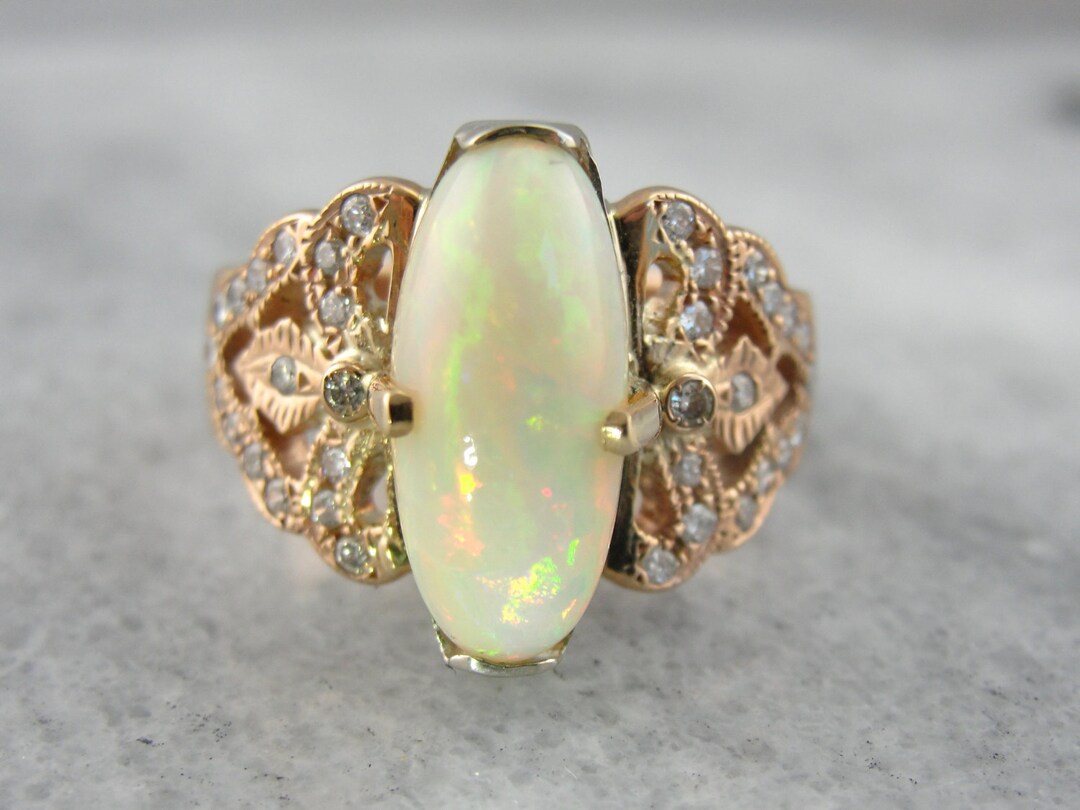 Opulent Opal Cocktail Ring in Fine Rose Gold 9RQDXR-N - Etsy