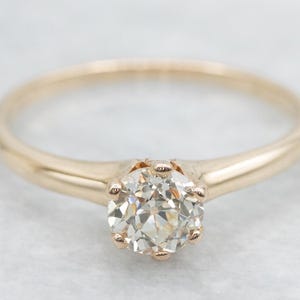 Diamond Engagement Ring, Old Mine Cut Diamond, Diamond Engagement, Yellow Gold, Gold Engagement, Solitaire Diamond, Engagement Ring, A67009
