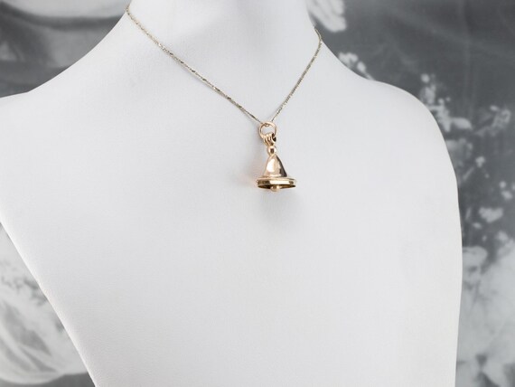 Antique Gold Bell Charm, Gold Bell Fob, Antique Gold Pendant