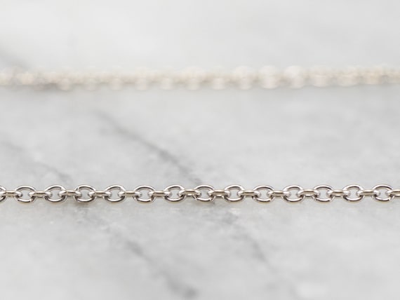 Adjustable 18K White Gold Oval Link Chain, Gold Li