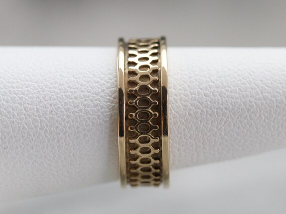 Antique Patterned Band, Yellow Gold Stacking Band, Vi… - Gem