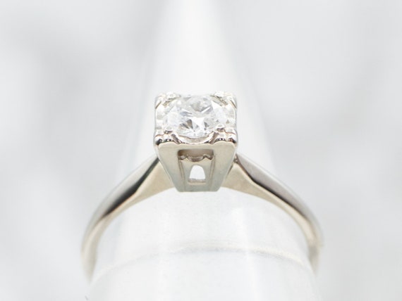 Retro Era Diamond Solitaire Ring, Vintage Diamond… - image 4