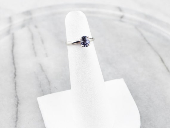 Sapphire White Gold Solitaire Ring, Sapphire Enga… - image 8