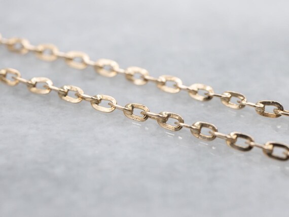 14K Yellow Gold Flat Link Cable Chain Necklace, 2… - image 4