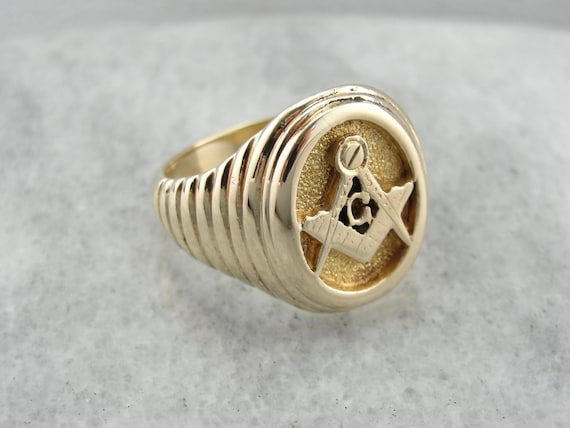 14k gold on sale masonic ring