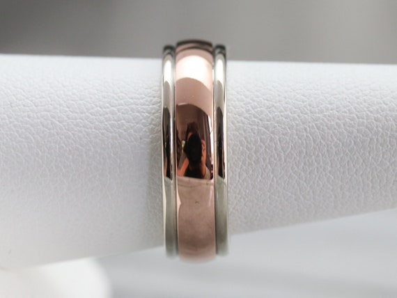 Two Toned Gold Band, White and Rose Gold Band, Mi… - image 9