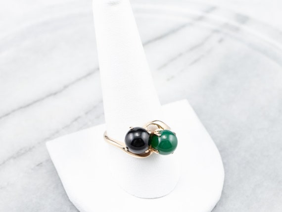Black and Green Onyx Statement Ring, Onyx Bypass … - image 7