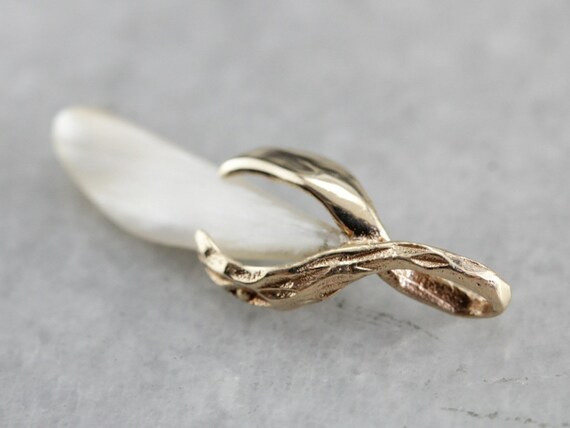 Natural Pearl Pendant, Pearl and Yellow Gold, Simple Pearl