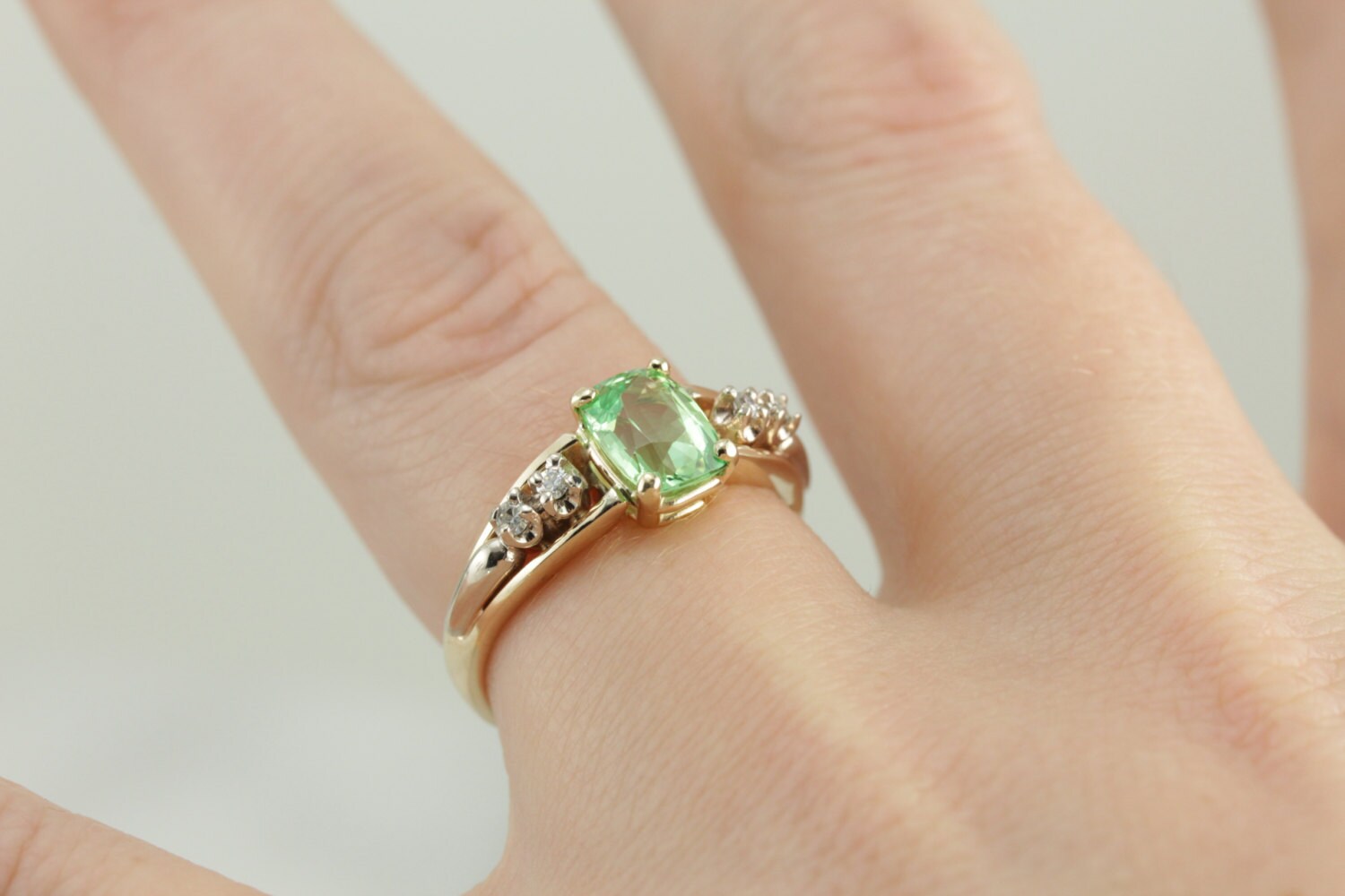 Mint Green Ring for Alternative Engagement Fine Etsy
