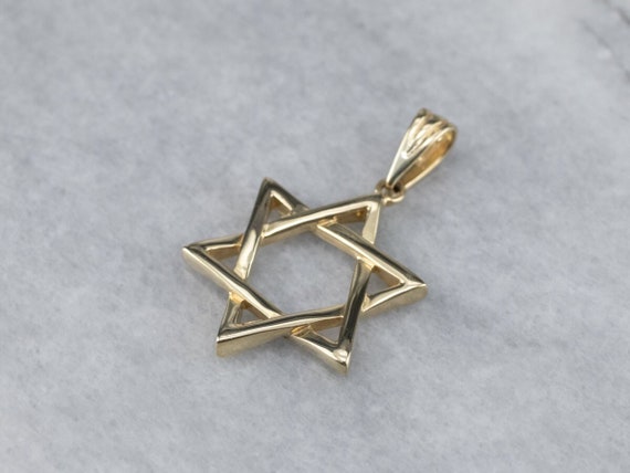 Gold Star of David Pendant Jewish Medallion Bridal Jewelry