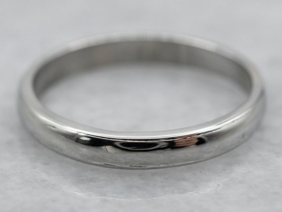 Plain White Gold Wedding Band 18K White Gold Stacking Band - Etsy