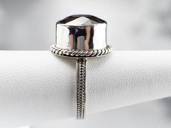 Sterling Silver Garnet Ring, Garnet Solitaire Rin… - image 9